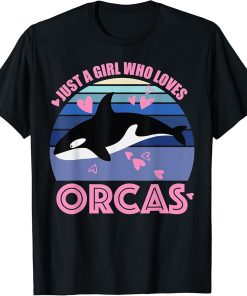 Just A Girl Who Loves Orca Killer Whale Lovers Retro Style T-Shirt