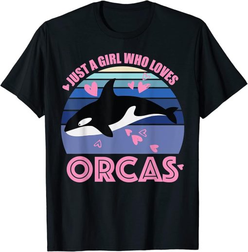 Just A Girl Who Loves Orca Killer Whale Lovers Retro Style T-Shirt