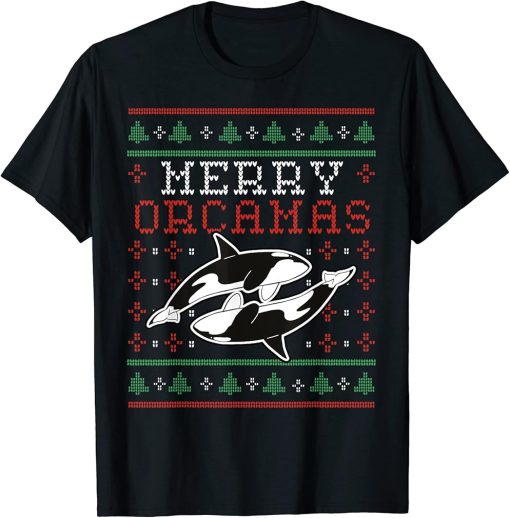 Merry Orcamas Sea Orca Whisperer Christmas Season T-Shirt