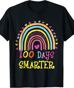 100th Day of School Teacher - 100 days smarter rainbow T-Shirt