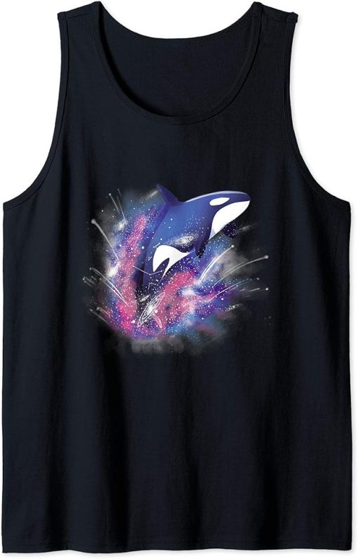 Orca Killer Whale In Outer Space Universe Galaxy Vintage Tank Top